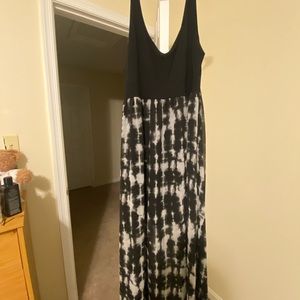 Black and white sheer tie dye dress